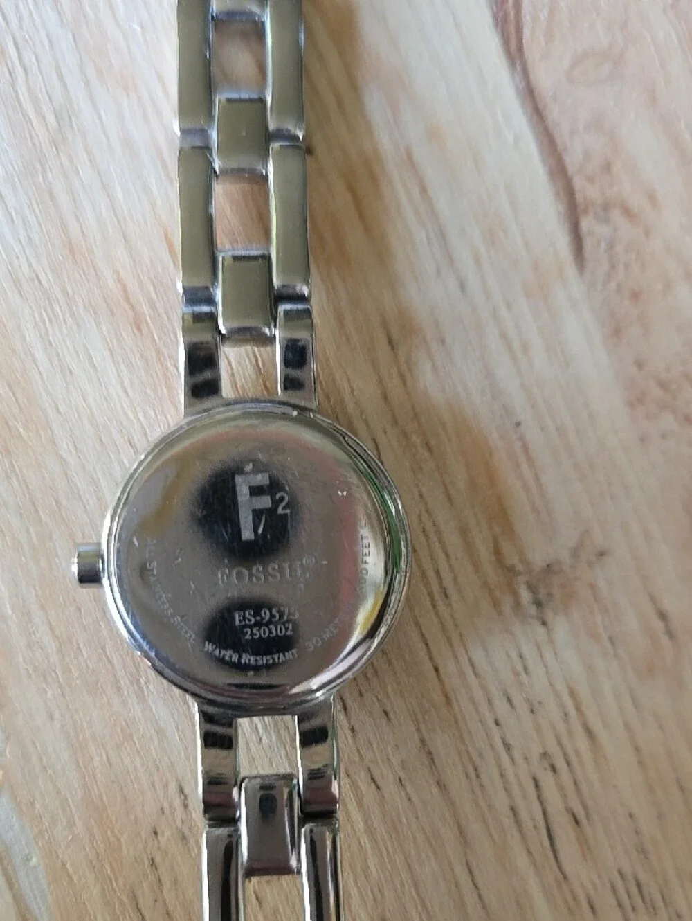 Fossil Silver Link Watch with Bright Pink Dial